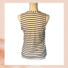 Carregue a imagem no visualizador da Galeria, Marled Essentials Soft White &amp; Black Striped Tank Top (Pre-Loved) Size Large
