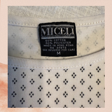 Carregue a imagem no visualizador da Galeria, Miceli White Black Diamond Print Cropped Tank Top (Pre-Loved) Size Medium
