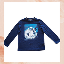 Load image into Gallery viewer, Navy Blue Shark Graphic Long Sleeve T-Shirt (Pre-Loved) Small Boy&#39;s (6-7)
