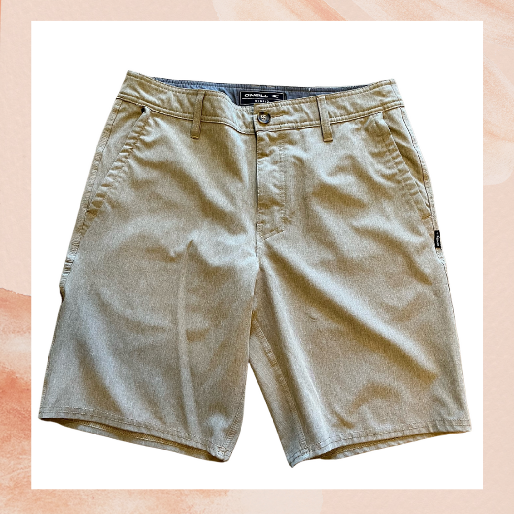 O'Neill Light Tan Hybrid Active Shorts (Pre-Loved) Size 31