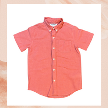 Chargez l&#39;image dans la visionneuse de la galerie, Old Navy Boy&#39;s Salmon Pink Linen Button-Down Shirt (Pre-Loved) XS/5
