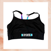 Load image into Gallery viewer, PINK VS Black Colorful Crossback Straps Sports Bra (Pre-Loved) Size Large
