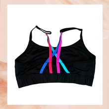 Load image into Gallery viewer, PINK VS Black Colorful Crossback Straps Sports Bra (Pre-Loved) Size Large
