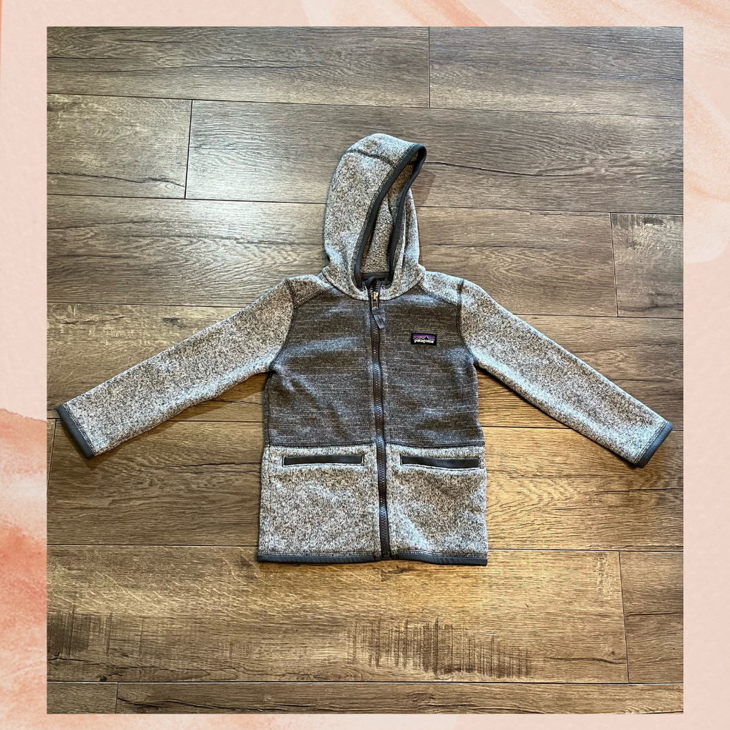 Patagonia Gray Knit Full-Zip Hoodie Jacket (Pre-Loved) 4T