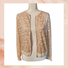 Chargez l&#39;image dans la visionneuse de la galerie, Peach Light Pink Lace Front-Zip Bomber Jacket (Pre-Loved) Medium
