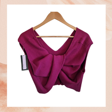 Cargue la imagen en el visor de la galería, Plum Purple Pink Knitted Twist Knot Cropped Tank Top NWT Size 4X
