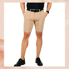 Laden Sie das Bild in den Galerie-Viewer. Primo Dark Khaki Slim Fit Golf Shorts (Pre-Loved) Size 32
