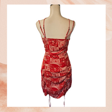 Carregue a imagem no visualizador da Galeria, Red Pink Butterfly Cut-Out Ruched Bodycon Mini Dress NWT Large
