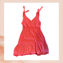 Carica l'immagine nel visualizzatore della galleria, Red &amp; White Shoulder-Tie Mini Fit &amp; Flare Dress (Pre-Loved) Size Medium
