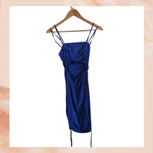 Load image into Gallery viewer, Royal Blue Cut-Out Ruched Boydcon Dress NWT
