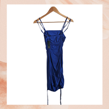 Load image into Gallery viewer, Royal Blue Cut-Out Ruched Boydcon Dress NWT
