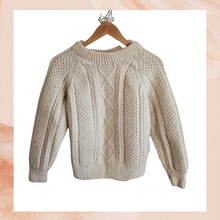 Load image into Gallery viewer, Standun Cream Cable Thick Knit Pure Wool Sweater (Pre-Loved) OS (See Measurements)
