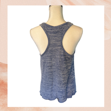 Cargue la imagen en el visor de la galería, Superman Blue Spacedye Knit Cropped Racerback Tank (Pre-Loved) Size Junior's Large
