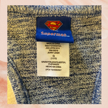 Cargue la imagen en el visor de la galería, Superman Blue Spacedye Knit Cropped Racerback Tank (Pre-Loved) Size Junior's Large
