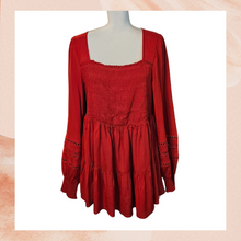 Load image into Gallery viewer, Torrid Red Smocked Babydoll Blouse NWT Size 1 (1X)
