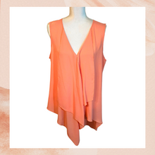 Carregue a imagem no visualizador da Galeria, Venus Light Coral Sheer Cascading Asymmetrical Blouse (Pre-Loved) XL
