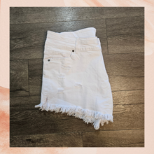 Load image into Gallery viewer, White Cut-Off Frayed Denim Jean Distressed Shorts NWOT XXL
