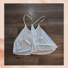 Load image into Gallery viewer, White Flouncy Loose Racerback Cropped Tank Top (Pre-Loved) Small
