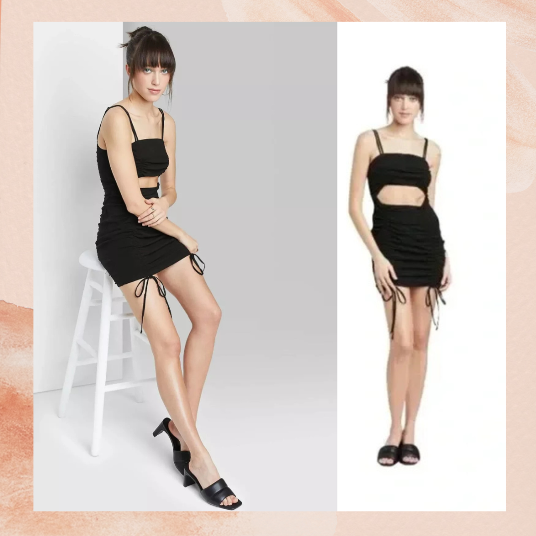 wild fable dress ruched Women's Ruched Bust Mini Dress