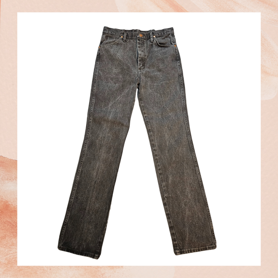 Wrangler Black Semi Acid Wash Cowboy Cut Straight Leg Jeans (Pre-Loved) W31 L34