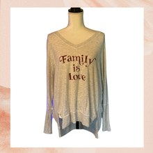 Laden Sie das Bild in den Galerie-Viewer. Good hYOUman Soft Gray Family is Love Lightweight Sweatshirt (Pre-Loved) Size Medium
