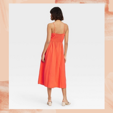Load image into Gallery viewer, Orange Spaghetti Strap Midi Dress Medium
