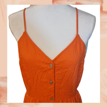 Load image into Gallery viewer, Orange Spaghetti Strap Midi Dress Medium
