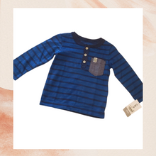 Load image into Gallery viewer, Carter&#39;s Blue 3/4 Button-Up Dude Tee 24 Mos
