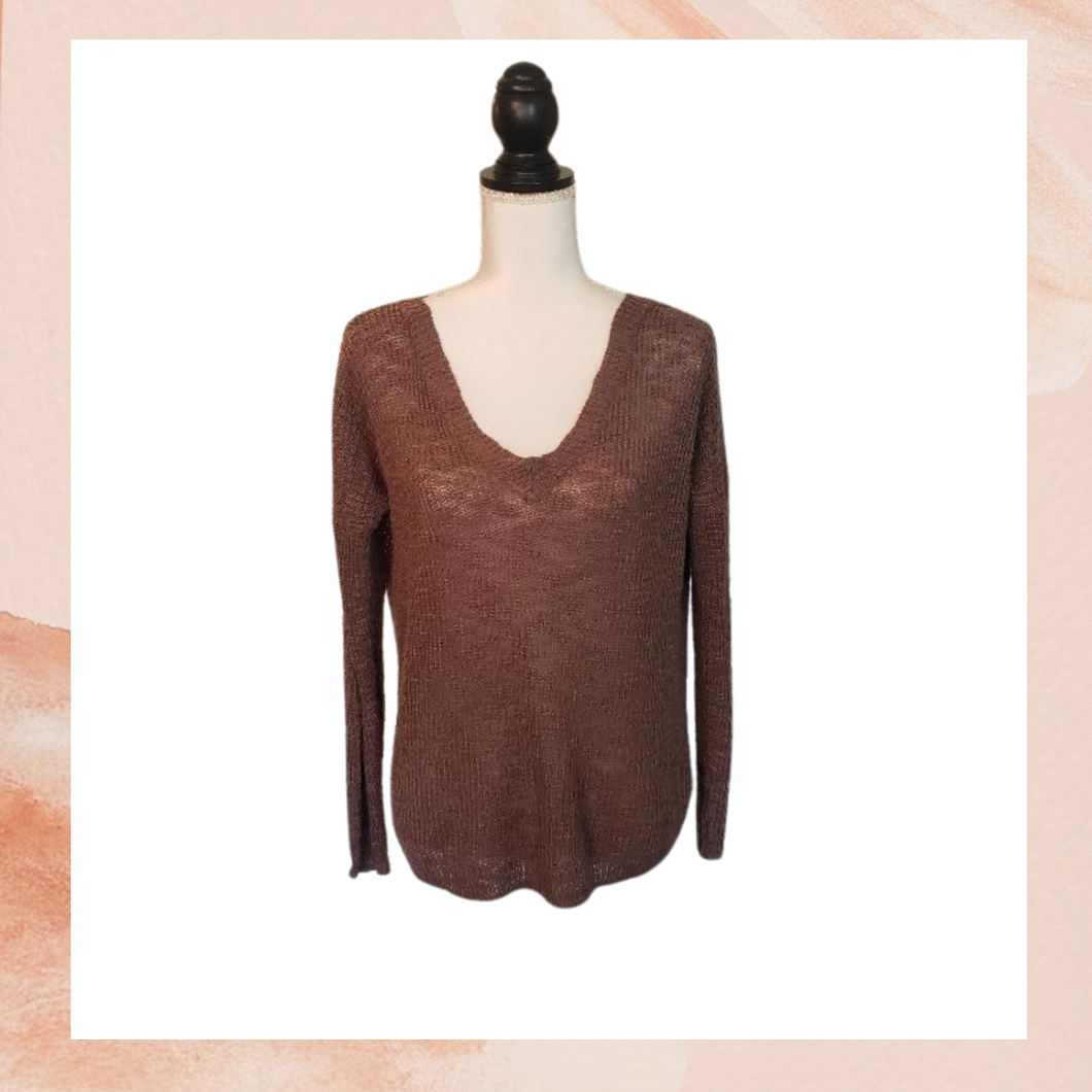 Charlotte Russe Brown Light Knit Sweater Small (Pre-Loved)