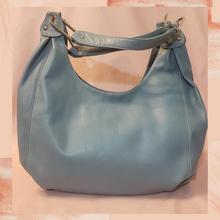 Carregue a imagem no visualizador da Galeria, Cosette Italian Leather Slouchy Hobo Bag Steel Blue (Pre-Loved)
