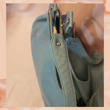 Load image into Gallery viewer, Cosette Italian Leather Slouchy Hobo Bag Steel Blue (Pre-Loved)
