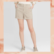 Load image into Gallery viewer, Cream Brown Striped Chino Shorts 16
