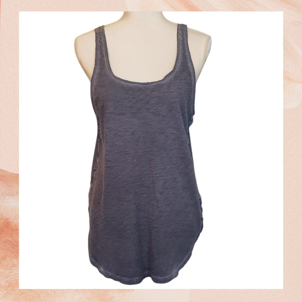 Distressed Marled Blue Gray Tank Top Small (Pre-Loved)