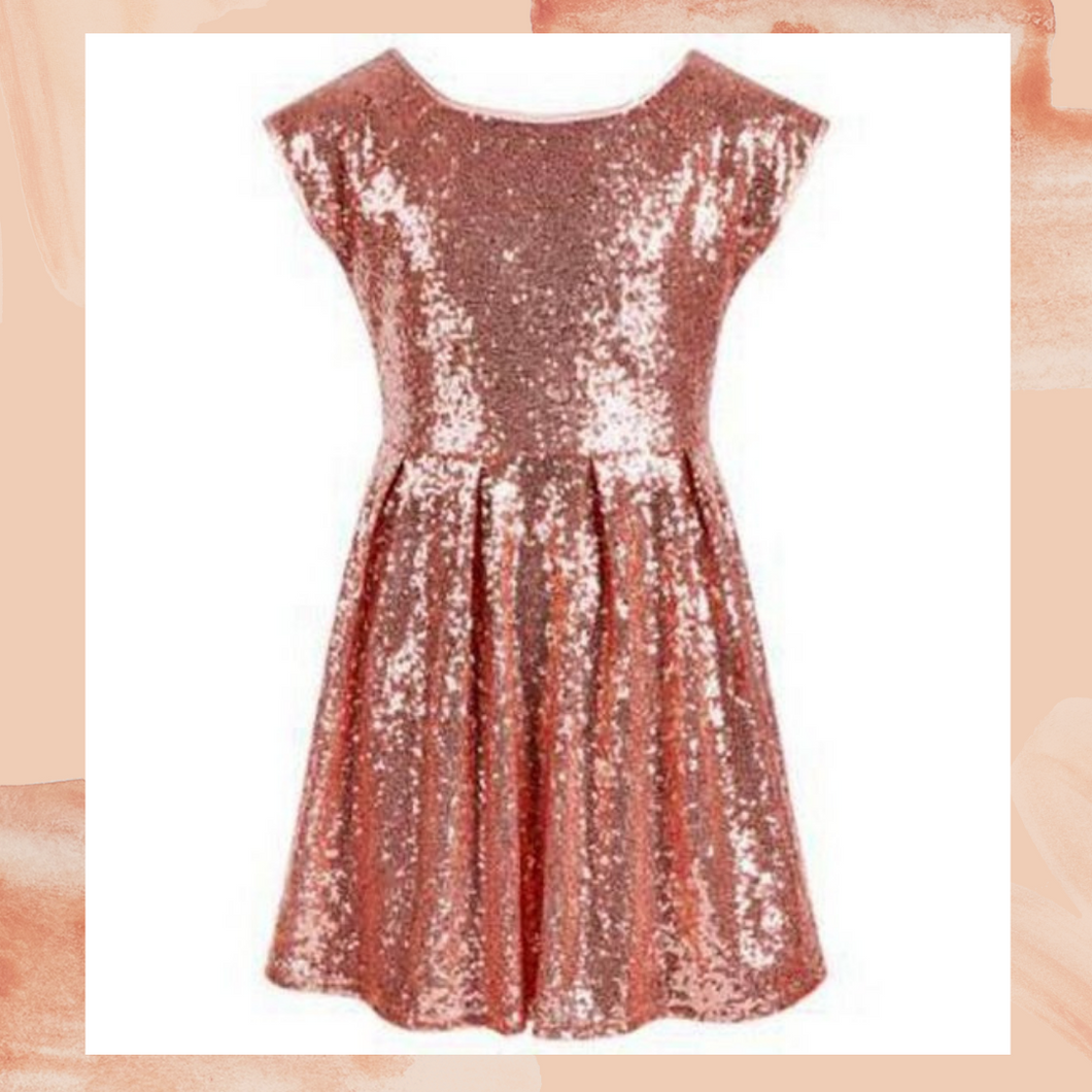 Girl's Epic Threads Rose Gold Sequin Dress XL