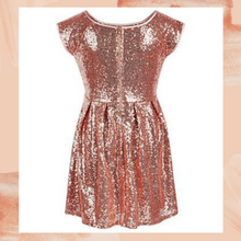Load image into Gallery viewer, Girl&#39;s Epic Threads Rose Gold Sequin Dress XL
