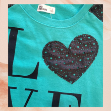 Load image into Gallery viewer, Girl&#39;s Teal Love Pullover Sweatshirt NWT Large
