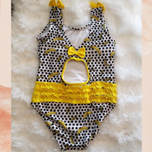 Load image into Gallery viewer, Girls Banana Polka Dot One Piece Swimsuit Size 6X
