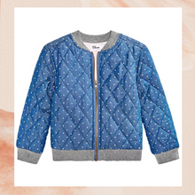 Load image into Gallery viewer, Girl&#39;s Follow Your Heart Quilted Bomber Jacket Size Large
