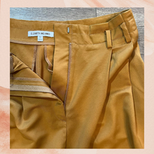Load image into Gallery viewer, Gold Mustard High Waist Pleated Trousers (Pre-Loved) Size 10
