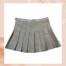 Load image into Gallery viewer, Gray Pleated Mini Skirt (Pre-Loved) W33
