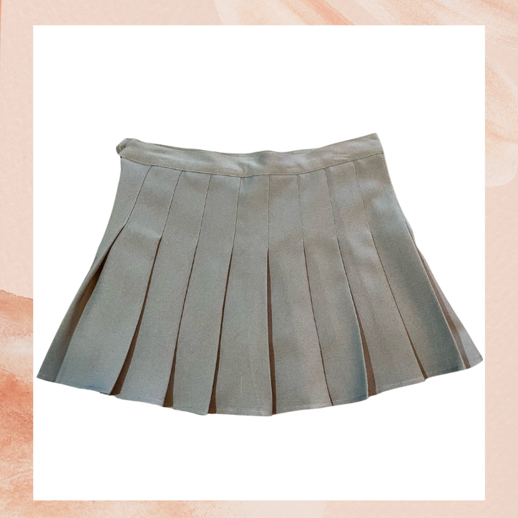 Gray Pleated Mini Skirt (Pre-Loved) W33