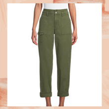 Load image into Gallery viewer, Green Relaxed Fit Cropped Cargo Pants Size 10
