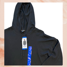 Laden Sie das Bild in den Galerie-Viewer. Hilary Radley Solid Black Hoodie Sweater NWT Large
