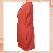 Load image into Gallery viewer, Hot Coral Red Button-Up Romper Large
