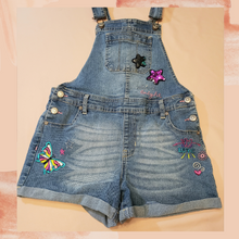 Load image into Gallery viewer, Girls Jordache Med Wash Sequin Overalls XL (Pre-Loved)
