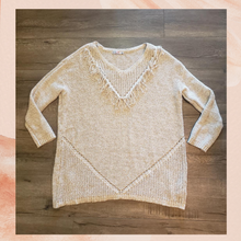 Load image into Gallery viewer, Just Fab Beige Fringe Detail Sweater (Pre-Loved) 2X
