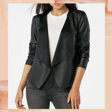 Load image into Gallery viewer, JustFab Black Faux Leather Blazer XXL (Pre-Loved)
