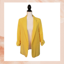 Load image into Gallery viewer, JustFab Yellow Open Front Blazer (Pre-Loved) Large
