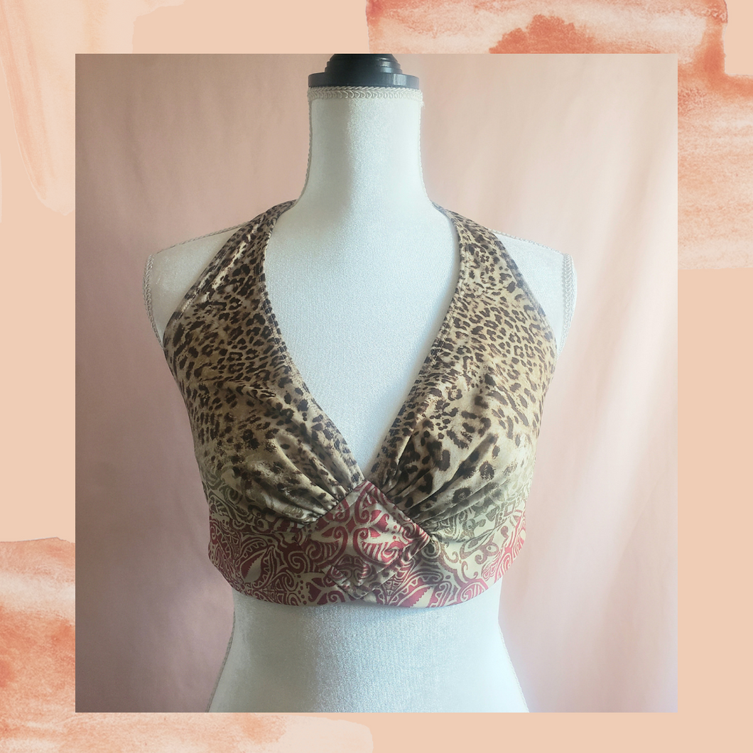 Leopard Multi Print Bikini Halter Size 14 (Pre-Loved)