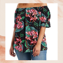 Load image into Gallery viewer, Levi&#39;s Off The Shoulder Tropical Blouse 1X
